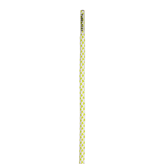 sznurowadła TUBELACES - WHITE/NEON YELLOW (130 cm)